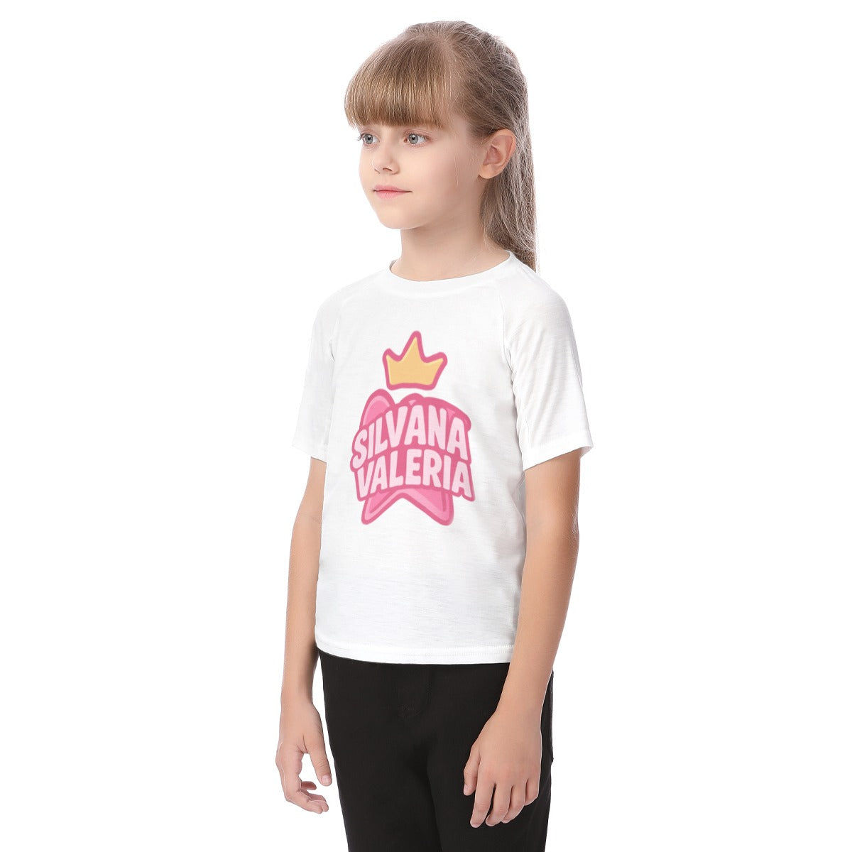 Camiseta de niña coronita Silvana y Valeria blanca