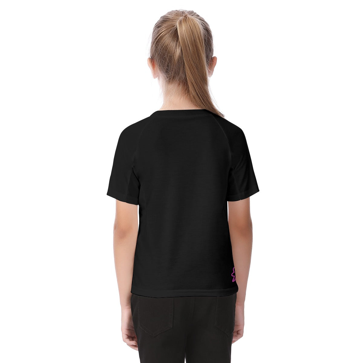 Camiseta de niña coronita Silvana y Valeria negra