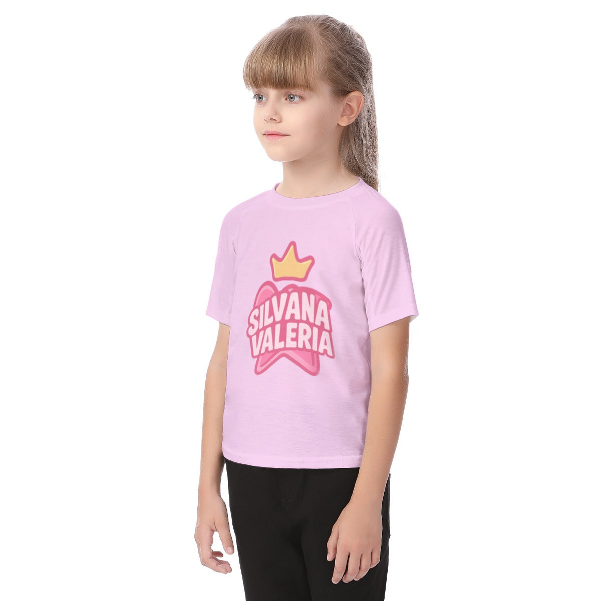 Camiseta de niña coronita Silvana y Valeria rosa