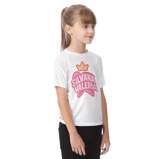 Camiseta de niña coronita Silvana y Valeria blanca