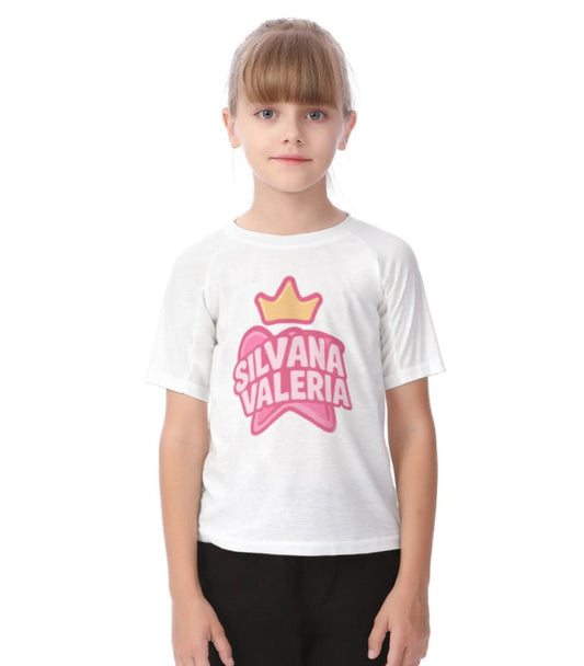 Camiseta de niña coronita Silvana y Valeria blanca